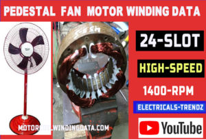 PEDESTAL FAN MOTOR WINDING DATA