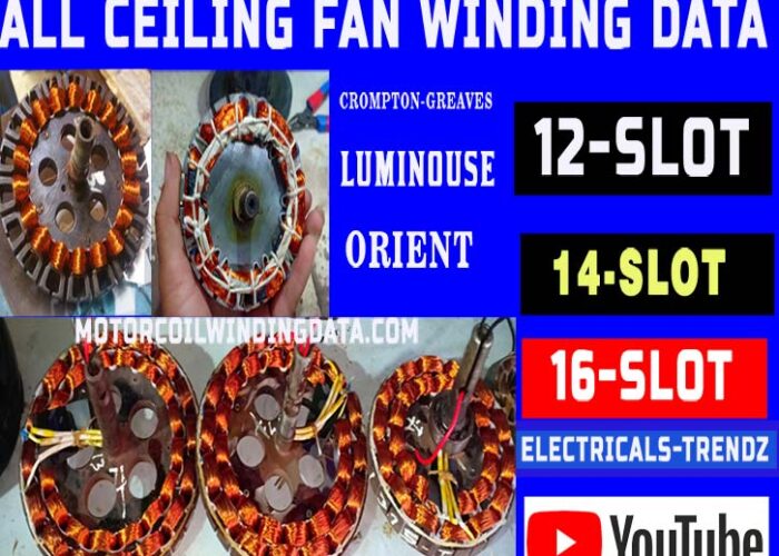 All Fan Winding Data | Ceiling Fan Winding Data Sheet