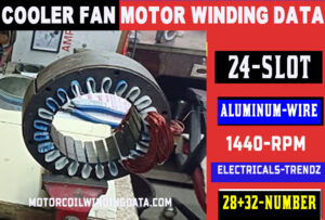 #Cooler fan motor winding with aluminum wire motorcoilwindingdata.com